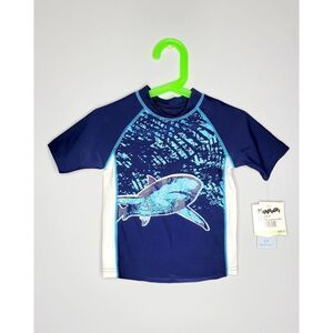 NWT Flapdoodles Shark Toddlers UV Protection Swim Shirt Size 4